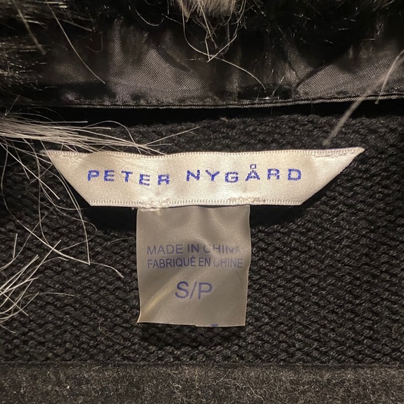 Peter Nygard Faux Fur Trim Black Cardigan | Detachable Fur | Size S - Picture 5 of 12